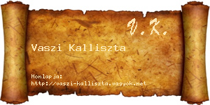 Vaszi Kalliszta névjegykártya